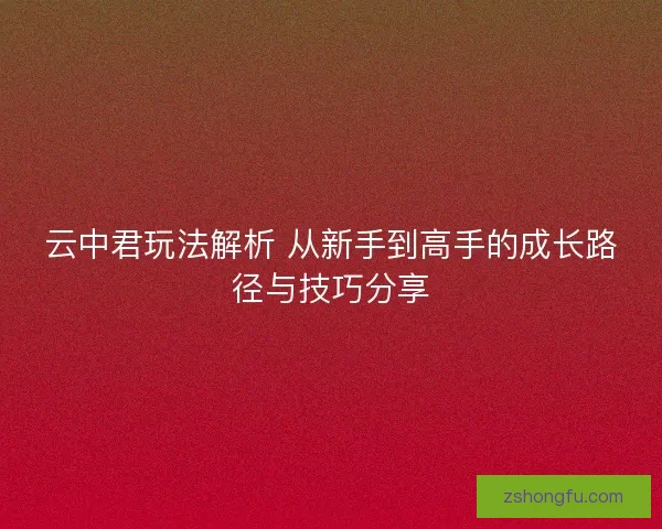 云中君玩法解析 从新手到高手的成长路径与技巧分享