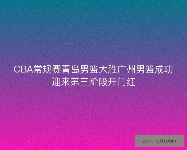 CBA常规赛青岛男篮大胜广州男篮成功迎来第三阶段开门红
